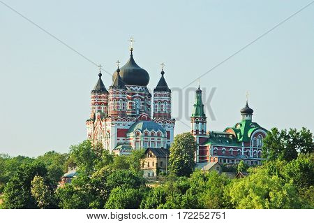 Old orthodox cathedral in Feofaniya Kiev Ukraine