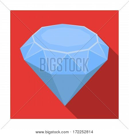 Diamond icon in flat design isolated on white background. Precious minerals and jeweler symbol stock vector illustration.