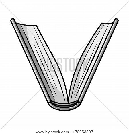 Opened book icon in monochrome design isolated on white background. Books symbol stock vector illustration.