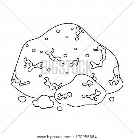 Golden ore icon in outline design isolated on white background. Precious minerals and jeweler symbol stock vector illustration.