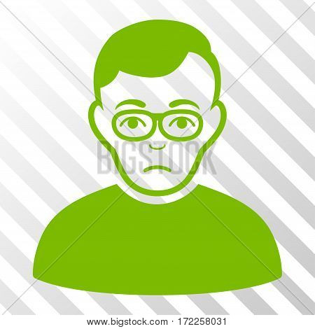 Eco Green Downer interface icon. Vector pictograph style is a flat symbol on diagonal hatch transparent background.