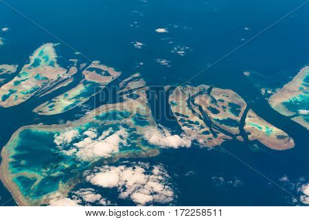 Aerial View Of Muirhead Reef. Great Barrier Reef. Australia