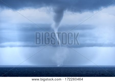 Waterspout out in the Gulf of Mexico during a storm