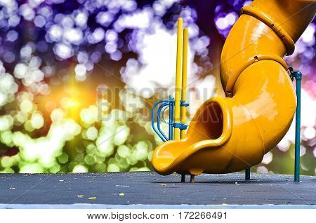 slid park children play ground on bokeh background