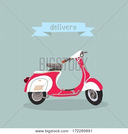 Scooter vector. Italy style. Delivery Transportation vector