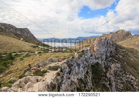 Stairs To Lookout Point Mirador Es Colomer At Cap De Formentor And Port De Pollenca Mountain Panoram