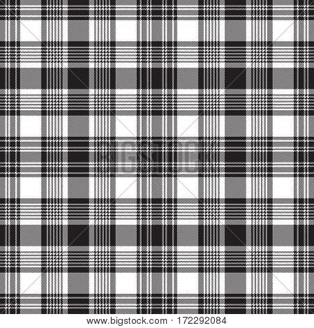 Black check fabric texture seamless pattern. Vector illustration.