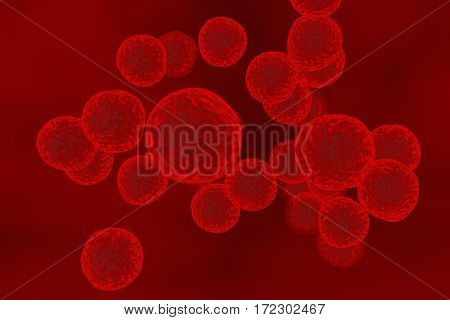 Bacteria Staphylococcus aureus MRSA on colorful background, 3D illustration