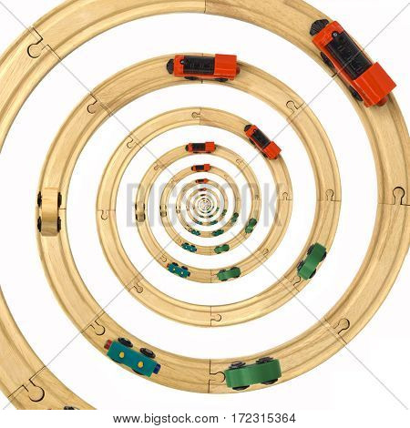 Steam Locomotive Toy Spiral Rails Cutout