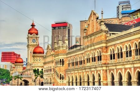 Sultan Abdul Samad Building in Kuala Lumpur. Built in 1897, it houses now the offices of the Ministry of Information, Communications and Culture of Malaysia