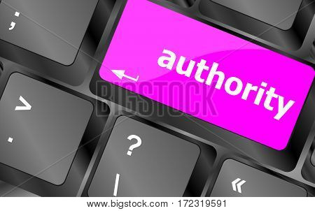 authority button on pink computer keyboard key