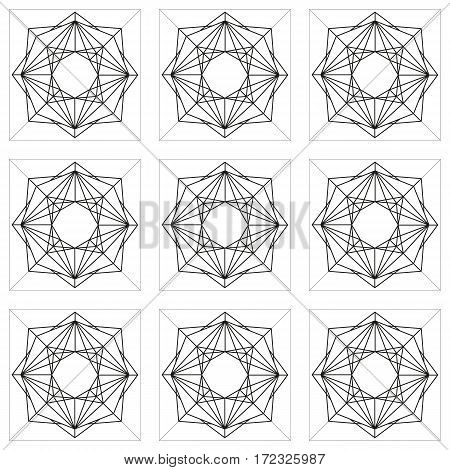 Abstract seamless background. Black and white repeating geometric pattern. Vector