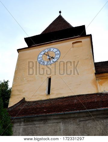Tower of the fortified medieval church Ghimbav, Transylvania