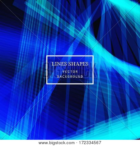 Modern technology striped abstract background vector. Bluel stripes waves lines for presentation banner brochure poster website and flyer design. Contrast colors grid