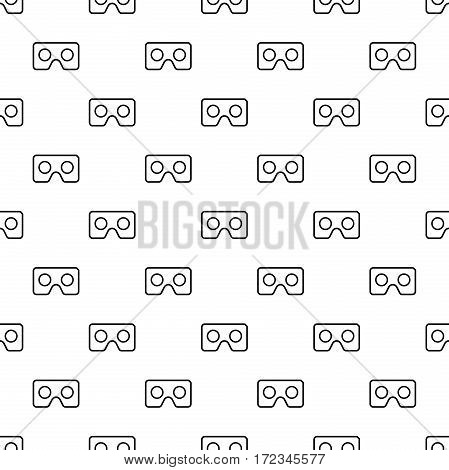 Seamless vector black and white pattern with VR logos. Virtual reality logos