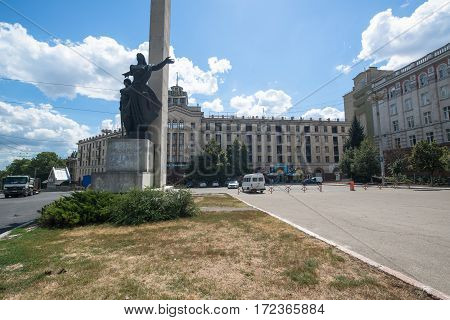 Chisinau, Moldova, circa august 2016: Old buildings in Chisinau, capital city of Moldova
