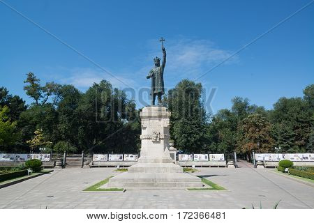 Chisinau, Moldova, circa august 2016: Stephen the Great Monument in Chisinau, Moldova