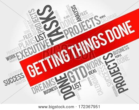 Getting Things Done Word Cloud