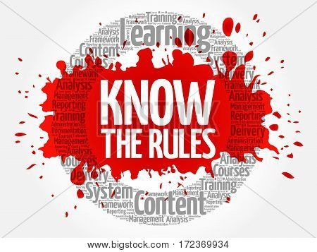 Know The Rules Circle Word Cloud