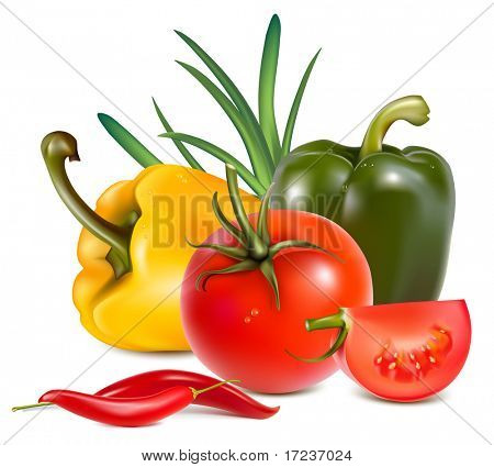 Vetor foto-realista. Vegetais.