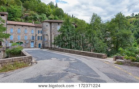 impression of the town Largentiere in the Ardeche region of France