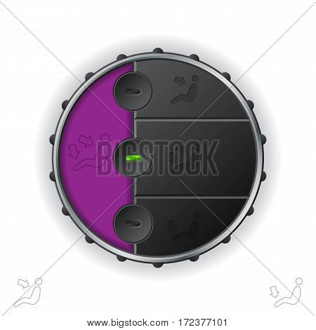 Car clima air flow control with purple lcd