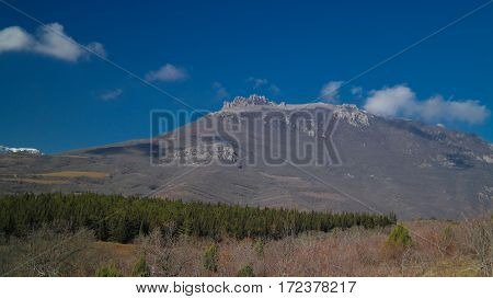 Panorama view to Demirji mountain range Crimea