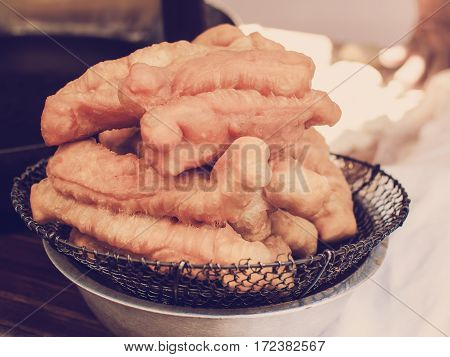 Retro Color/ Youtiao Fry (Patongko), Fried dough sticks. Chinese Food