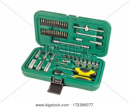 An open set of tools for locksmith isolated on white