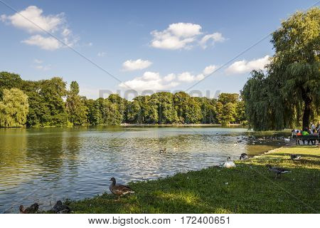 The Englischer Garten (English Garden) is a large public park in the centre of Munich stretching from the city centre to the northeastern city limits