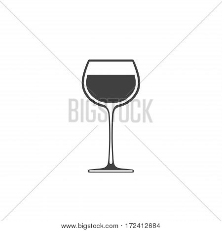 Goblet of wine icon wineglass placed on white background