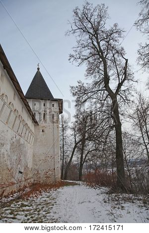 Russia. Mozhaisky Luzhetsky of the Nativity Ferapontov monastery. Fortress Tower