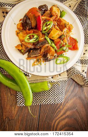 ajapsandali georgian dish of eggplant and meat