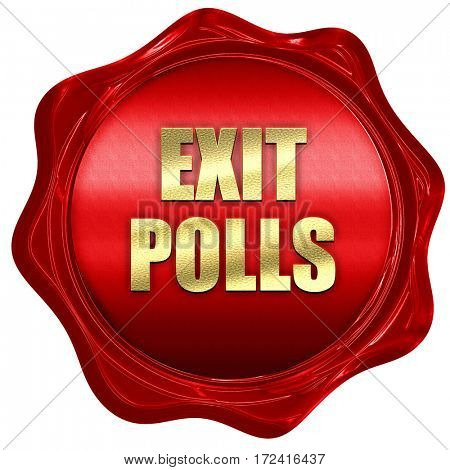 exit polls, 3D rendering, red wax stamp with text