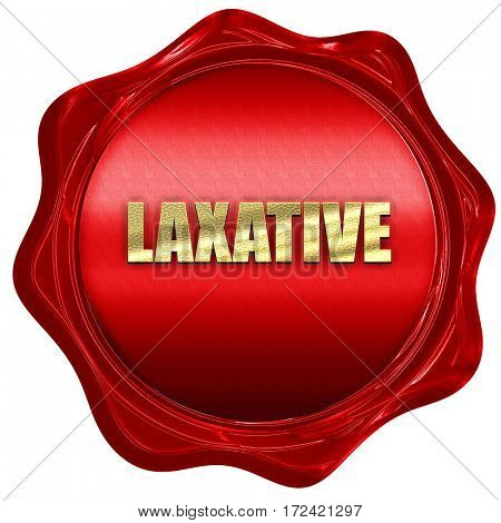 laxative, 3D rendering, red wax stamp with text