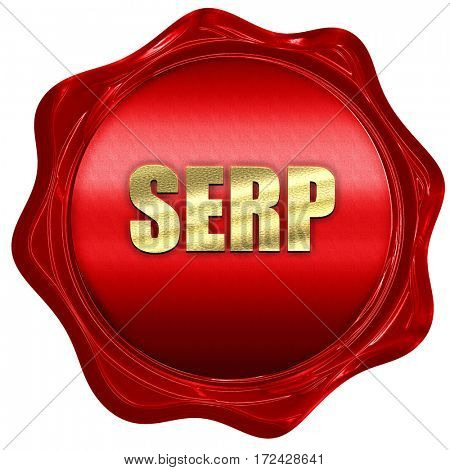 serp, 3D rendering, red wax stamp with text