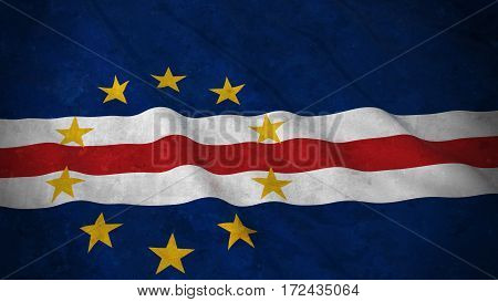 Grunge Flag Of Cape Verde - Dirty Cabo Verdean Flag 3D Illustration