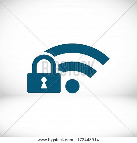 lock wifi icon stock vector illustration flat design