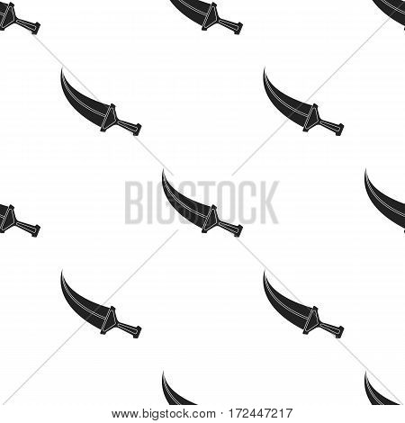 Khanjar icon in black style isolated on white background. Arab Emirates pattern vector illustration.