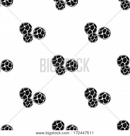 Black pepper icon in black style isolated on white background. Herb an spices pattern vector illustration.