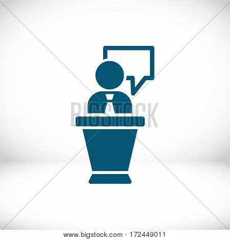 lectern with microphone icon stock vector illustration flat design