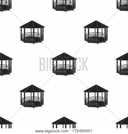 Gazebo icon in black style isolated on white background. Park pattern vector illustration.