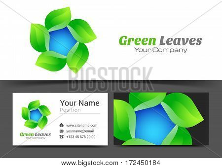 Architecture Natural Organic Product Labeling Recycle Leaf Corporate Logo Business Card Sign Template. Creative Design Colorful Logotype Visual Identity Composition Multicolored Element