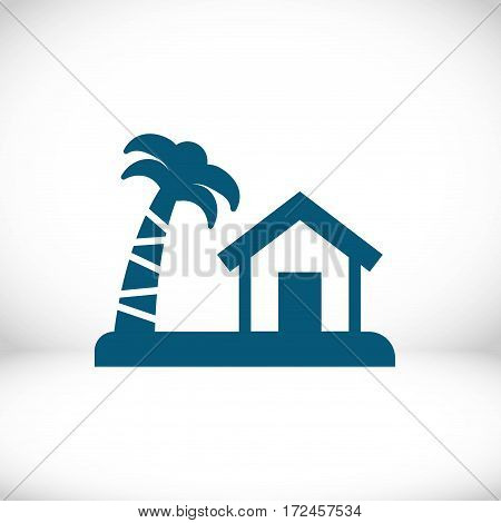 house on the island icon stock vector illustration flat design