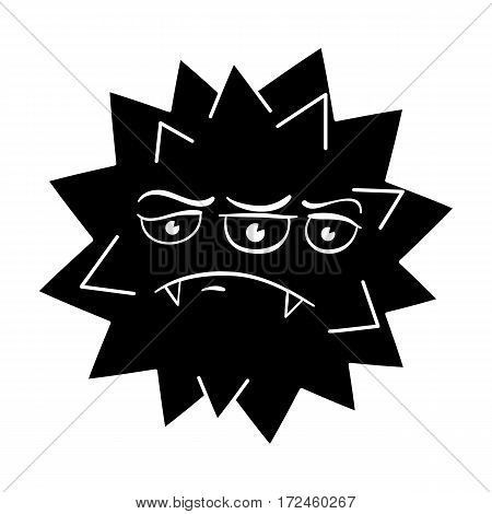 Virus icon in black design isolated on white background. Viruses and bacterias symbol stock vector illustration.