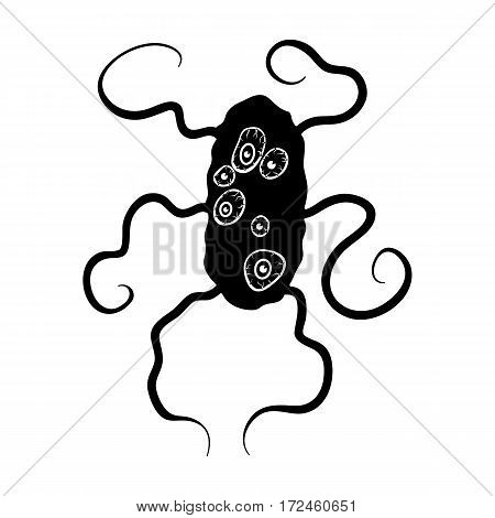 Virus icon in black design isolated on white background. Viruses and bacterias symbol stock vector illustration.