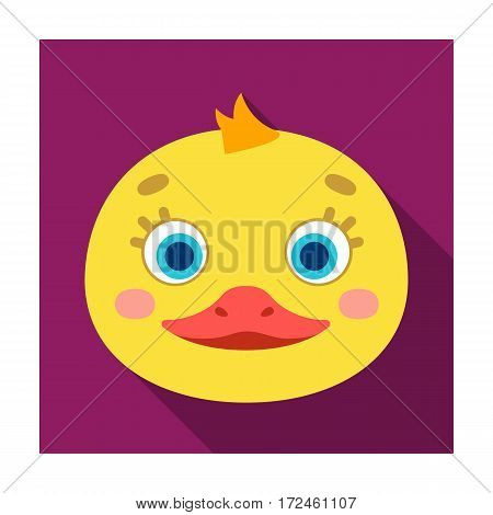 Duck muzzle icon in flat design isolated on white background. Animal muzzle symbol stock vector illustration.