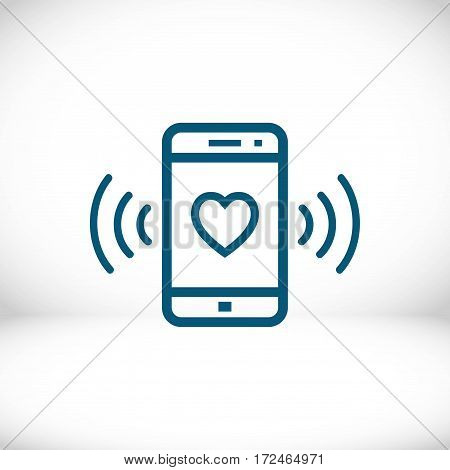 phone rings with a heart icon stock vector illustration flat design