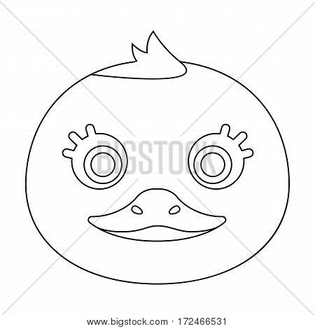 Duck muzzle icon in outline design isolated on white background. Animal muzzle symbol stock vector illustration.