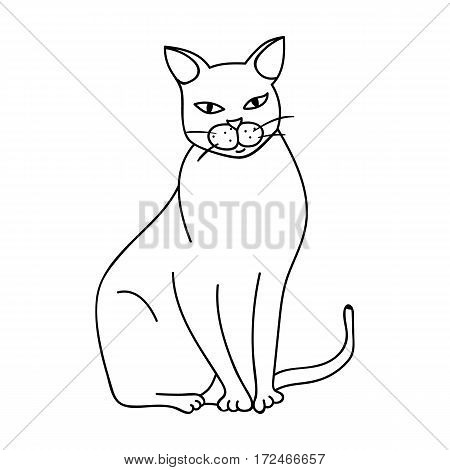 Chartreux icon in outline design isolated on white background. Cat breeds symbol stock vector illustration.